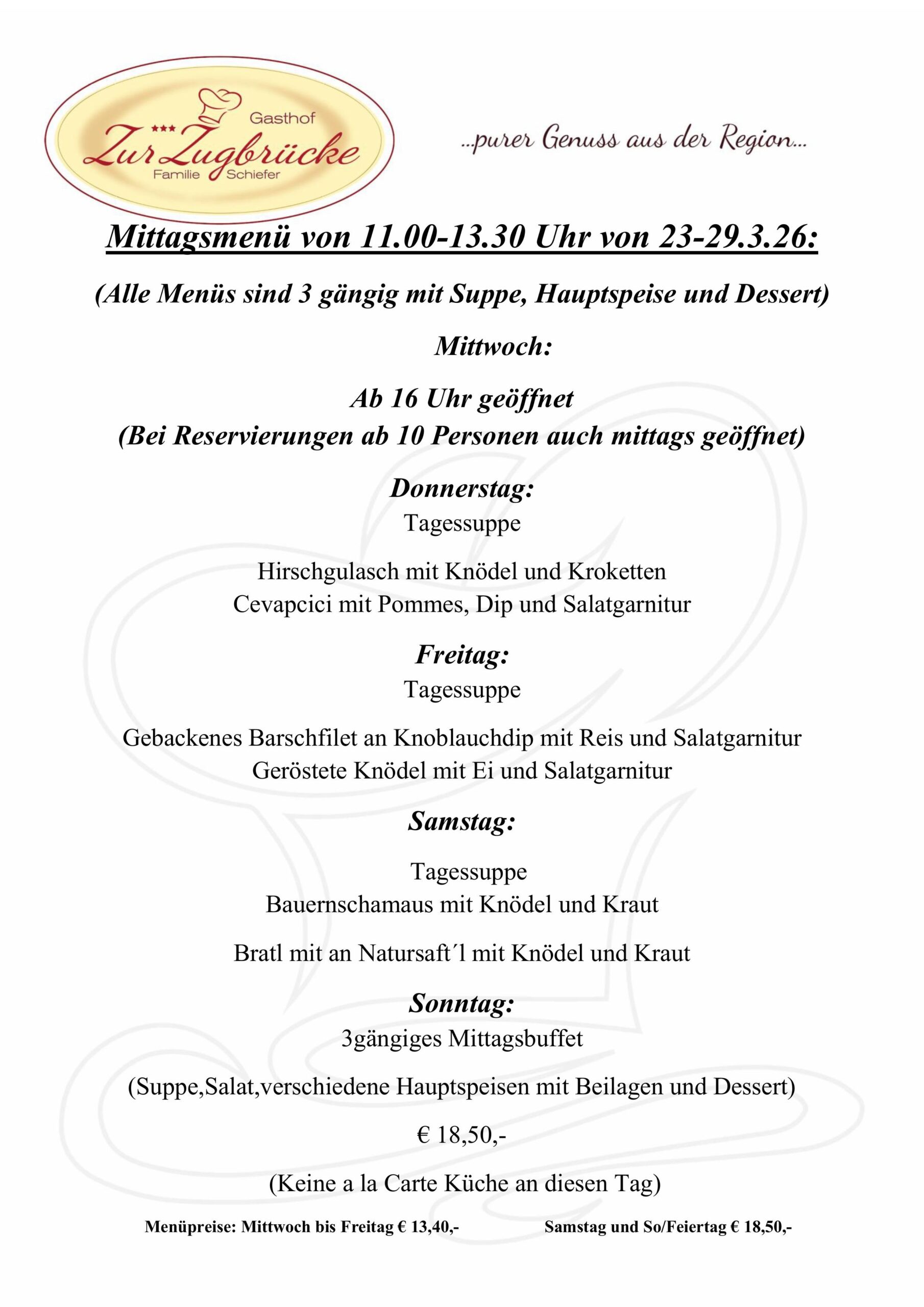 Menüplan 23-29.3.26