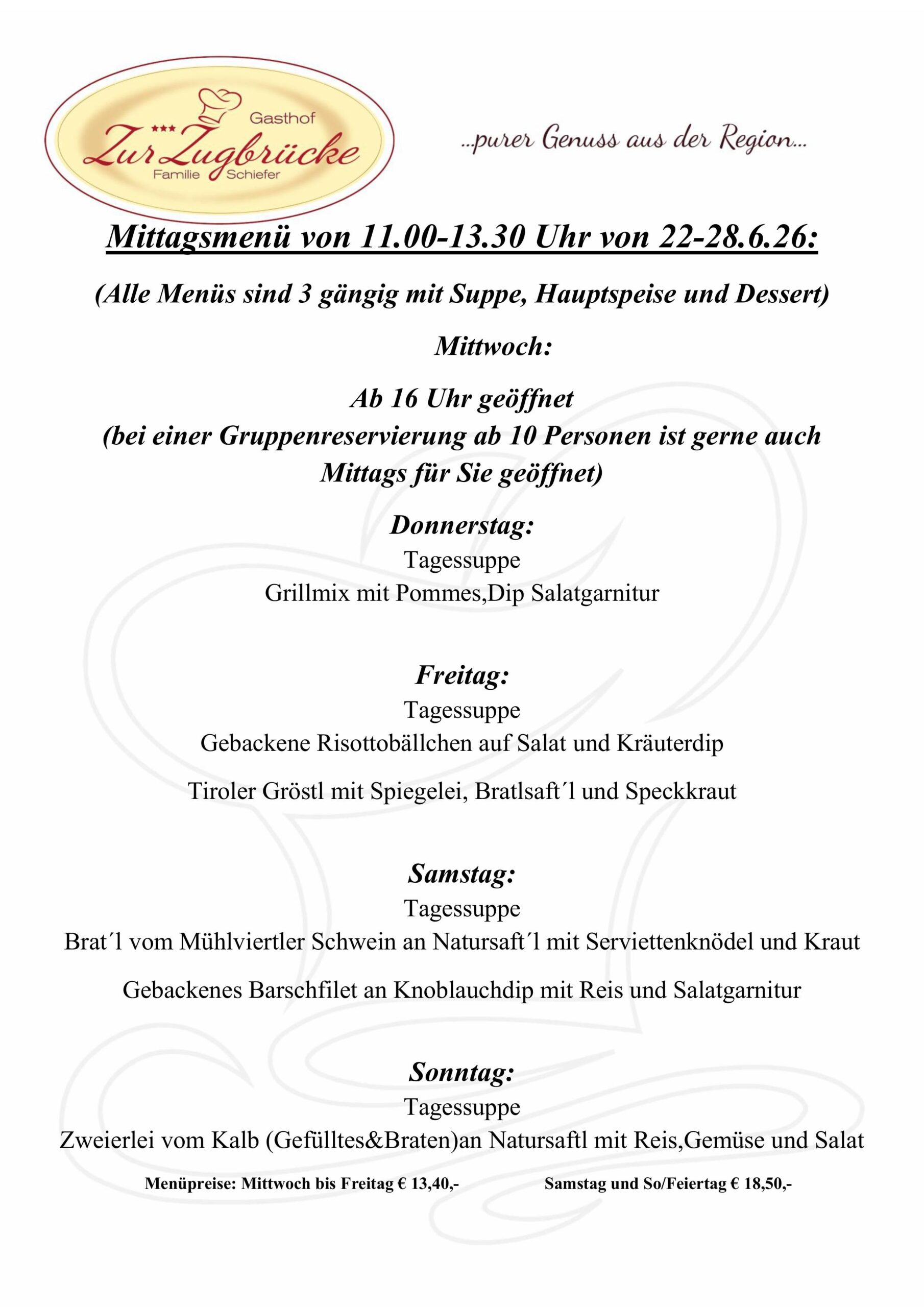 Menüplan 22-28.6.26
