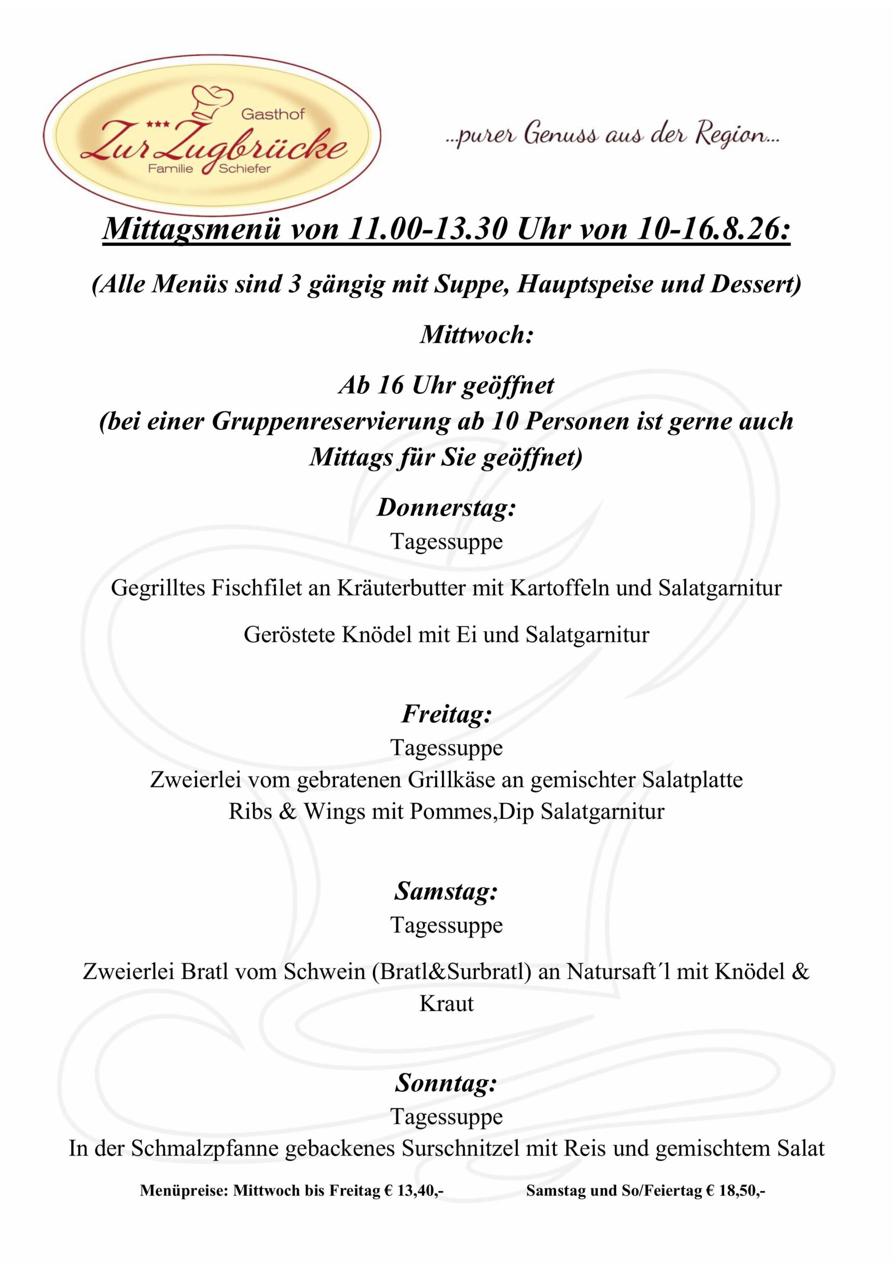 Menüplan 10-16.8.26
