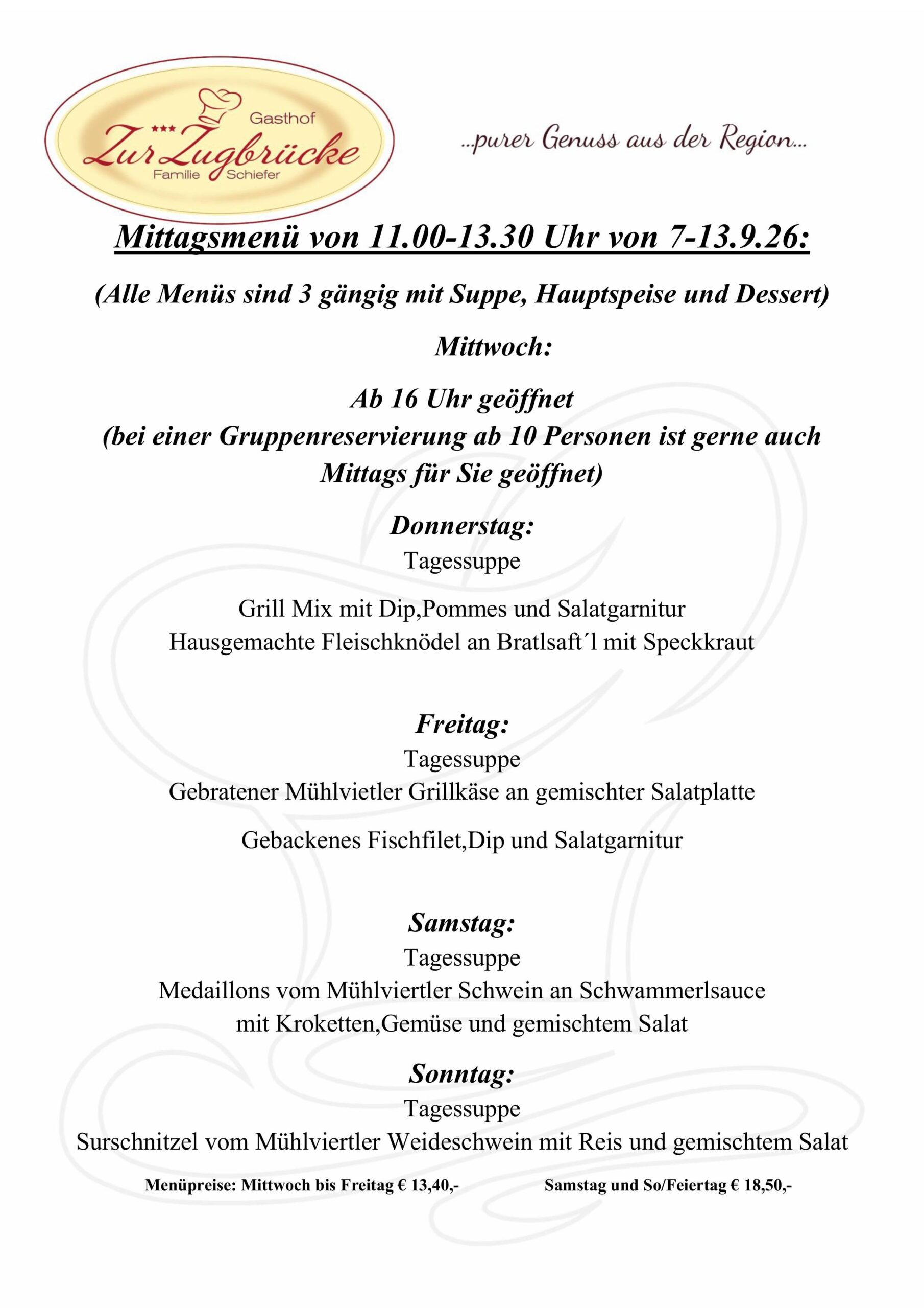 Menüplan 7-13.9.26