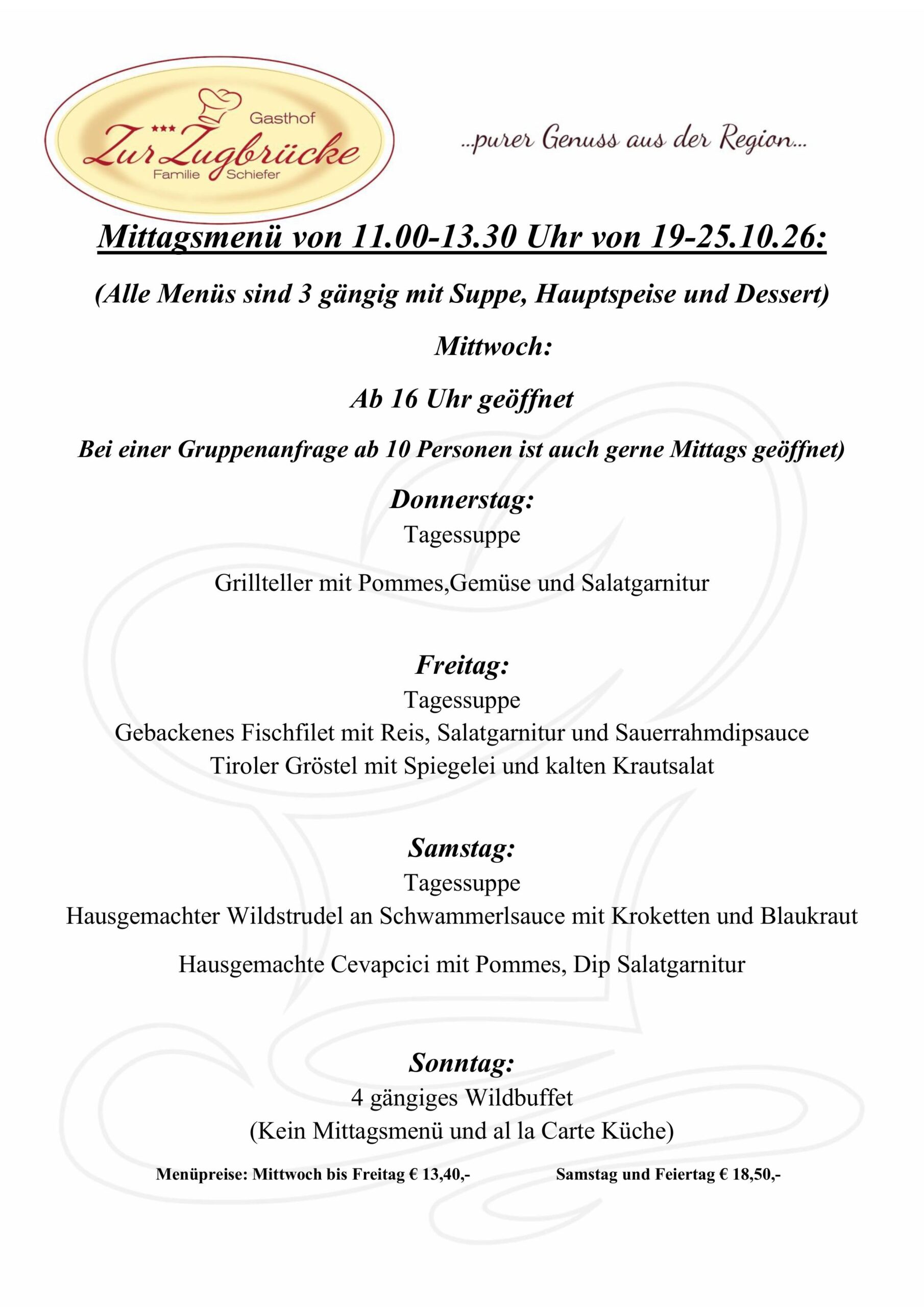 Menüplan 19-25.10.26